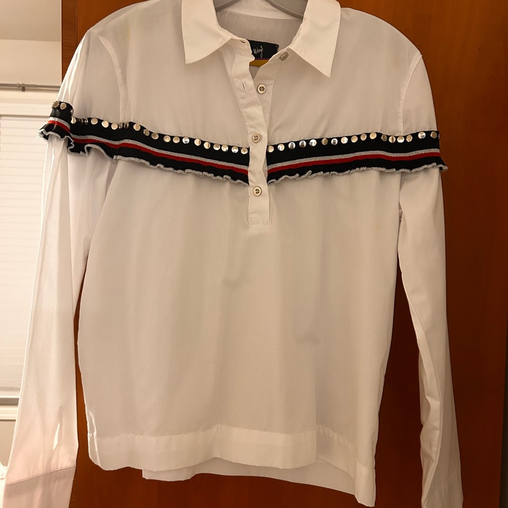 Stylish White Shirt with Studded Detail